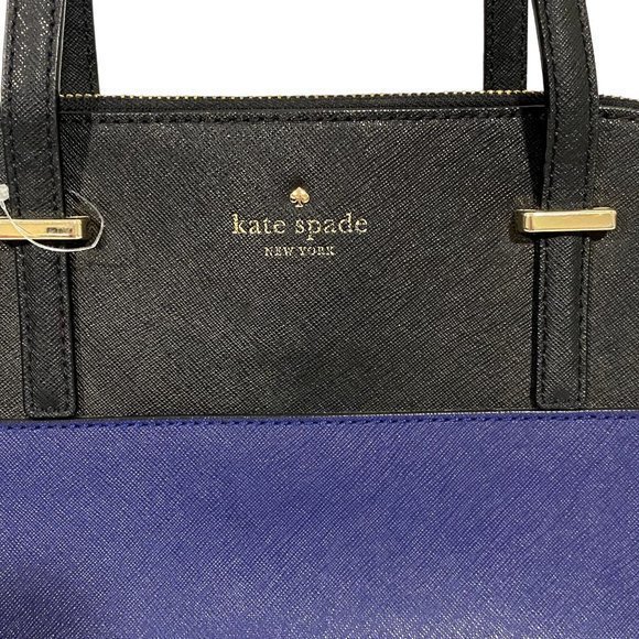 Kate Spade New York Cedar Street Maise Blue and Black Saffiano‎ Leather Satchel - Picture 2 of 11